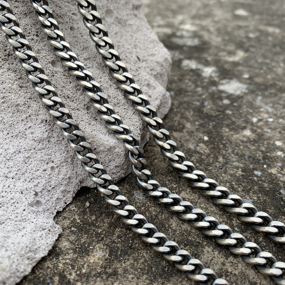 Oxidized Silver Cuban Links