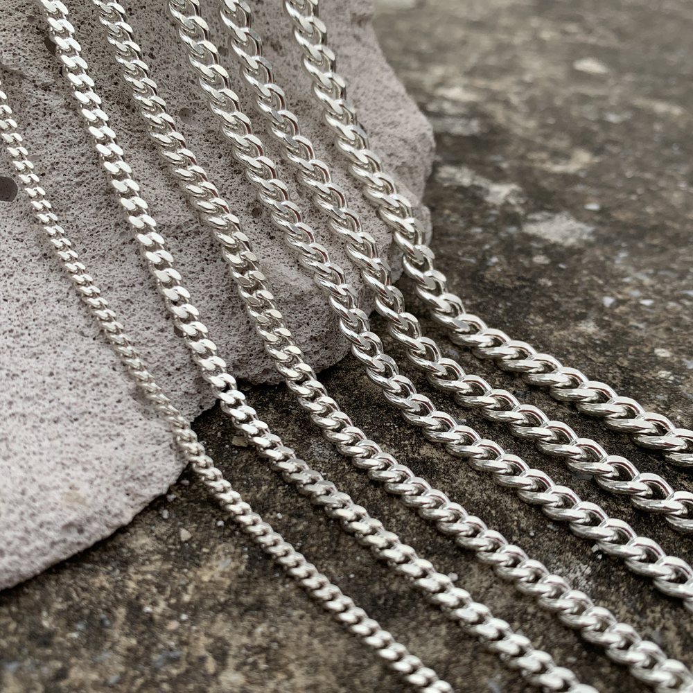 Oxidized Silver Cuban Links