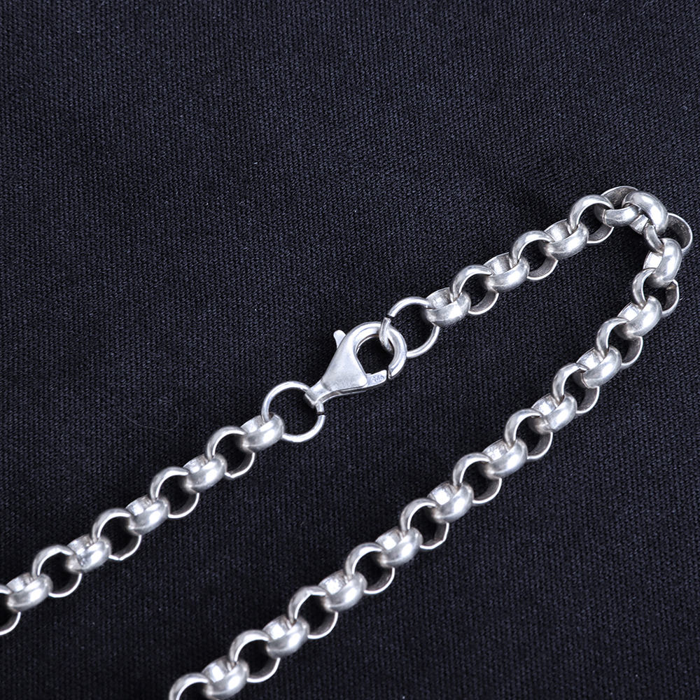Oxidized Silver Rolo Chain