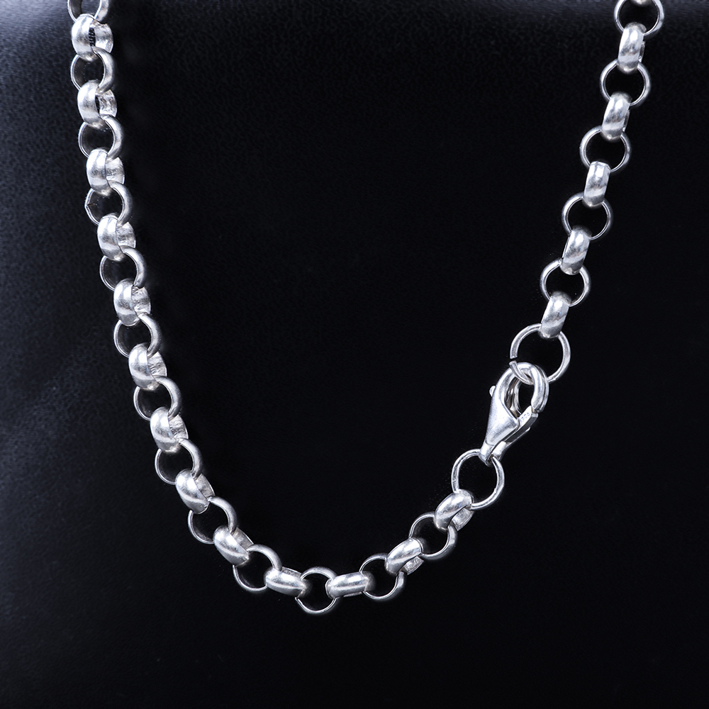 Oxidized Silver Rolo Chain