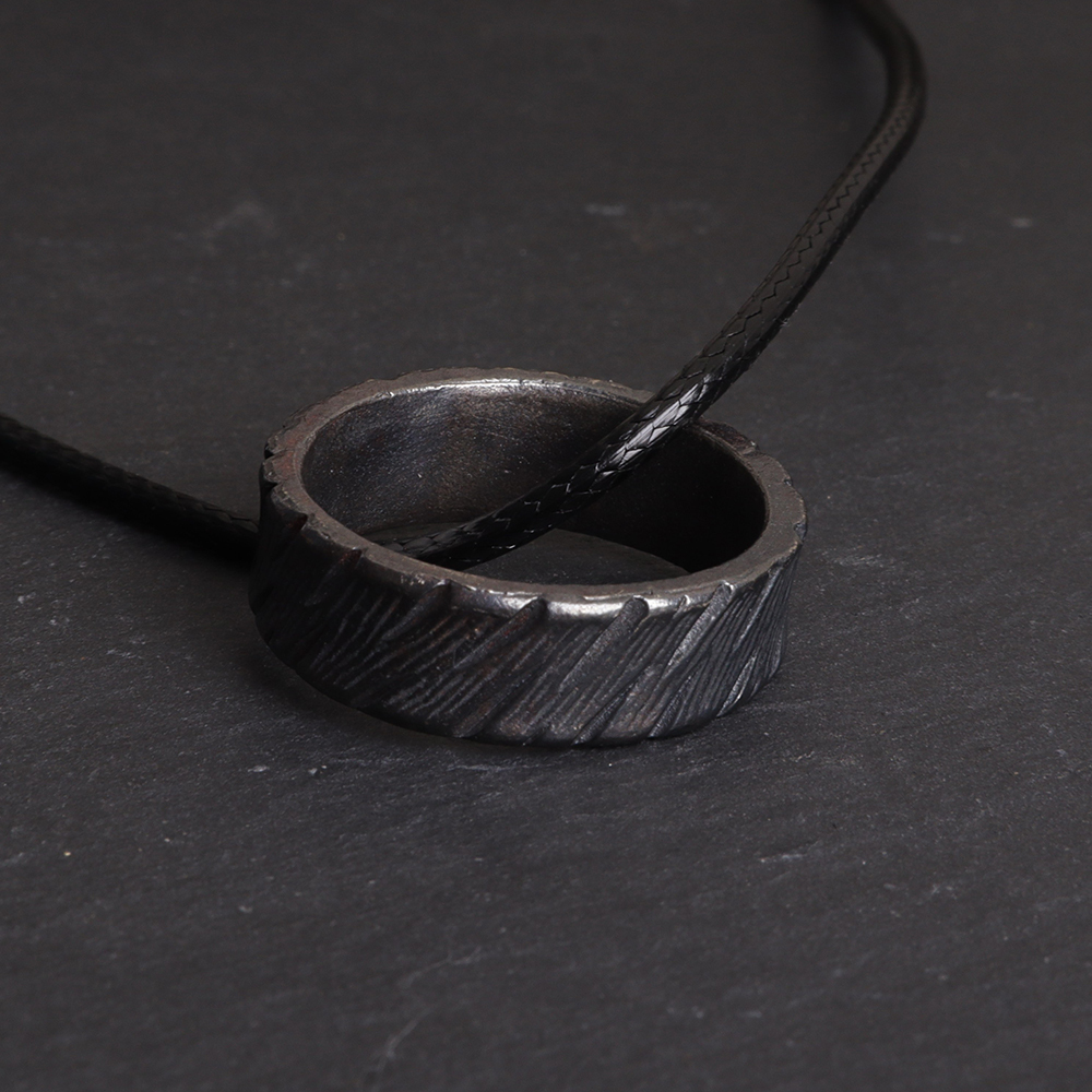 Engraved Sterling Silver Ring Pendant