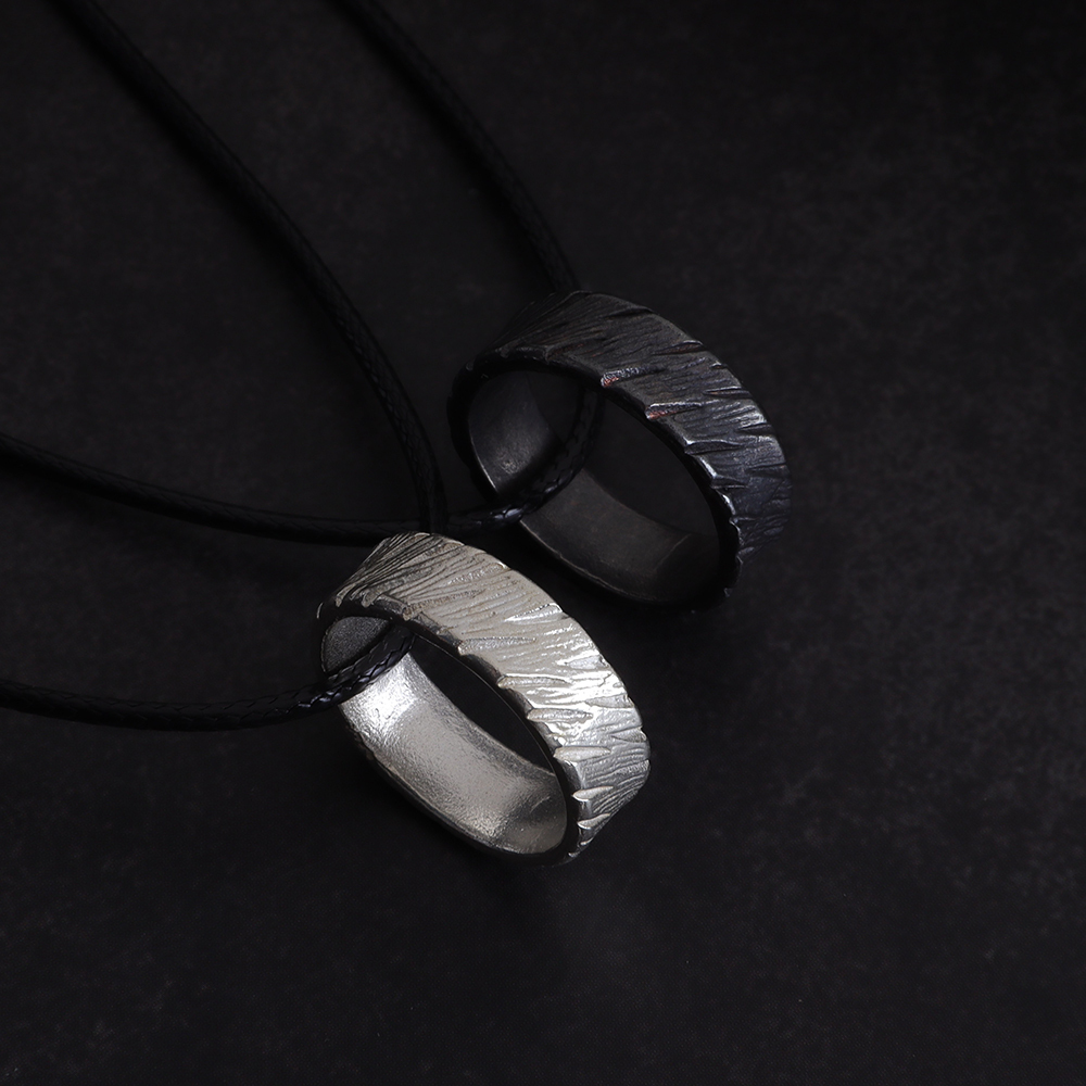Engraved Sterling Silver Ring Pendant