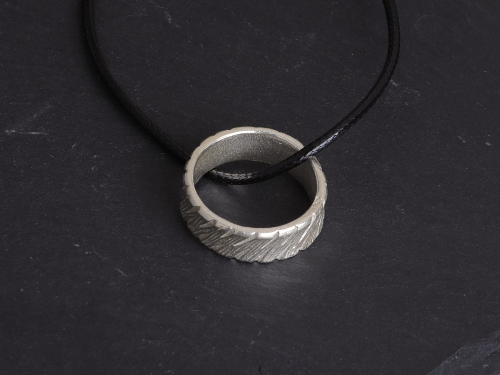 Engraved Sterling Silver Ring Pendant
