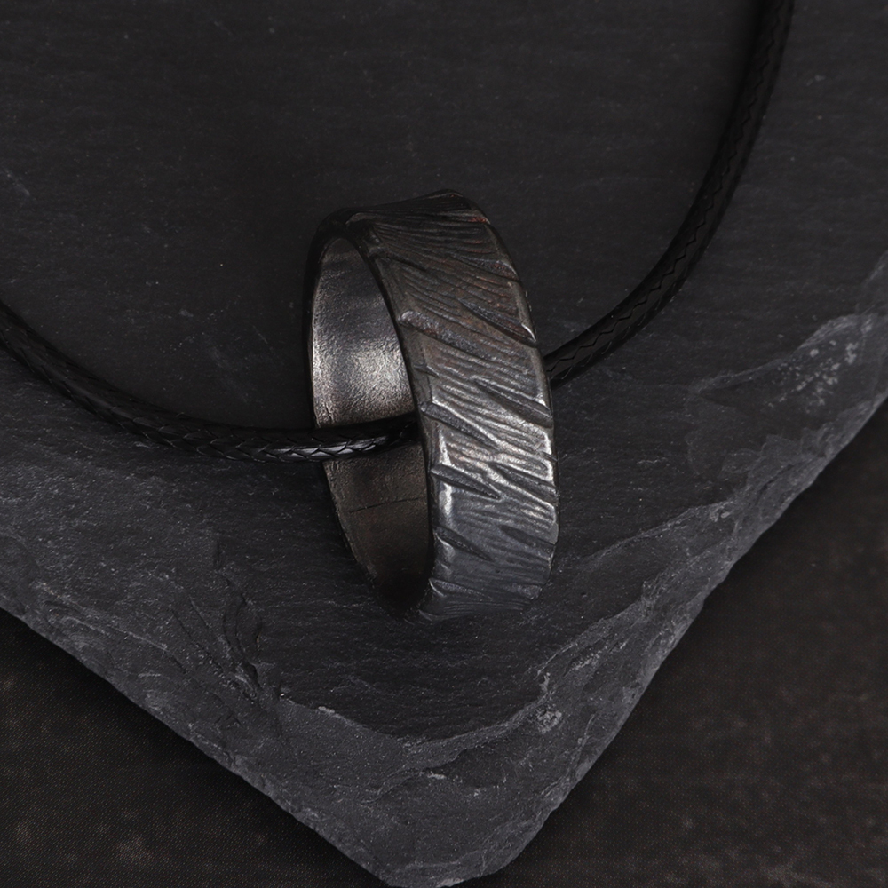 Engraved Sterling Silver Ring Pendant
