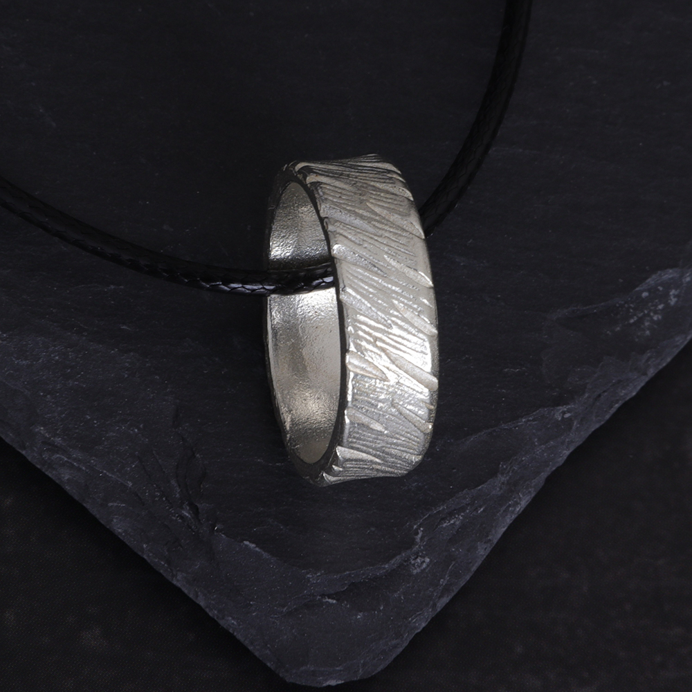Engraved Sterling Silver Ring Pendant
