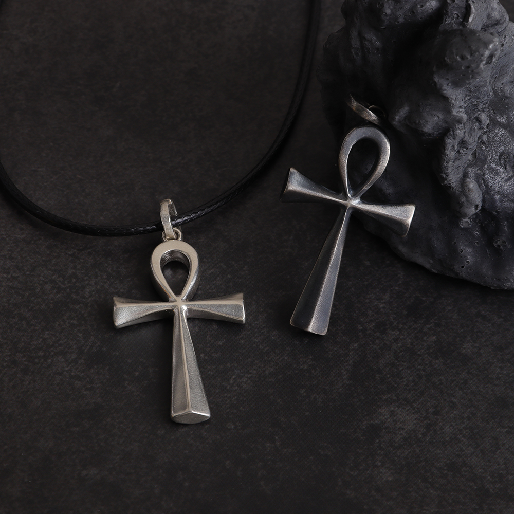 Silver Ankh Cross Pendant Necklace Pendant handmade