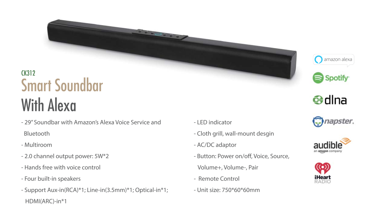 Smart soundbar factory supplier Samesay