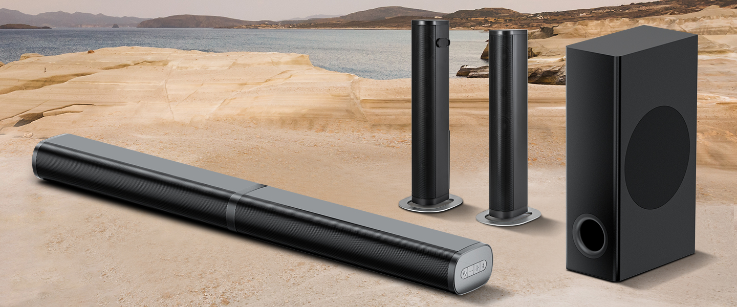 Detachable Soundbar With Wired Subwoofer TV Audio System