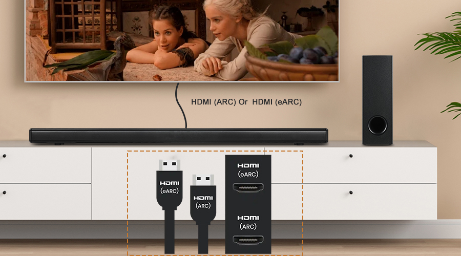 Soundbar access to TV Soundbar with HDMI ARC eARC interface