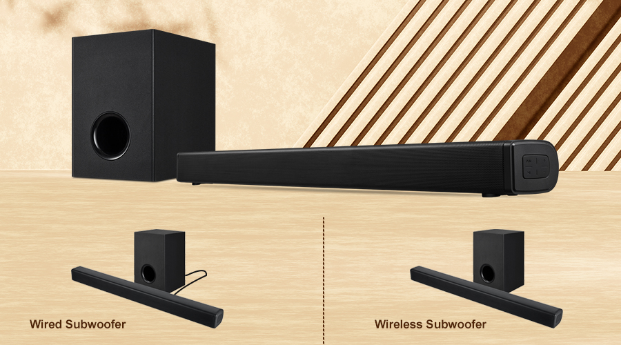 Soundbar Wired or Wireless Subwoofer Offered