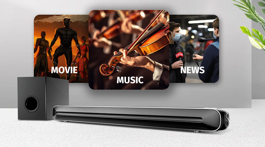 Sound Tuning Soundbar Movie Music News Modes