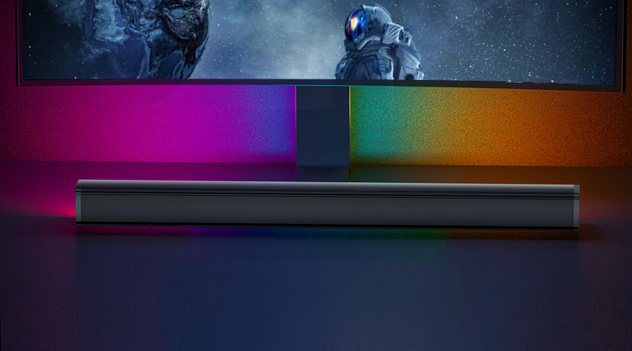 computer soundbar with colour rgb light 4 modes