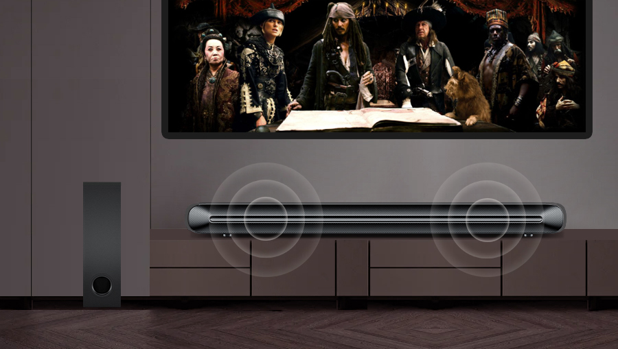 2.2ch soundbar with wired subwoofer home tv soundbar system