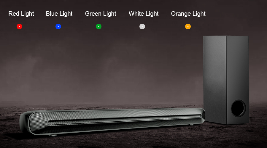 soundbar wired subwoofer audio system with led indicator