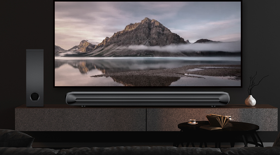 wired soundbar and subwoofer​ modern soundbar for home entertainment
