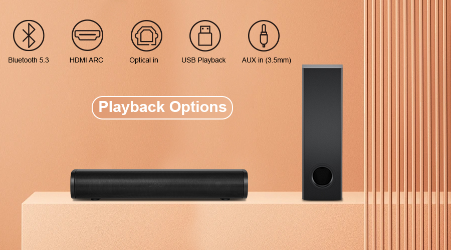 best mini soundbar​ subwoofer system diverse playback options