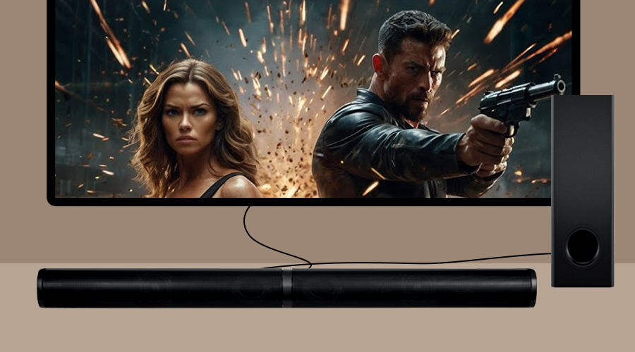 home audio soundbar wired subwoofer deep bass