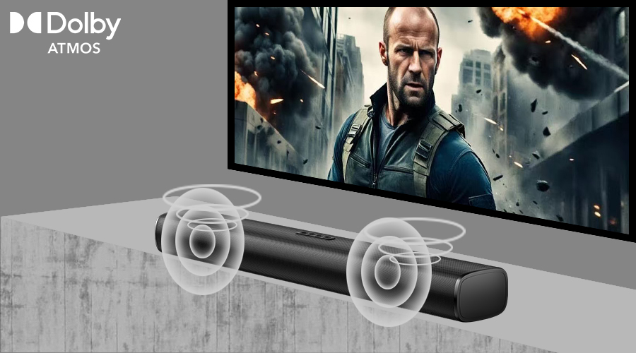 dolby atmos soundbar 80W RMS HDMI ARC eARC TV soundbar