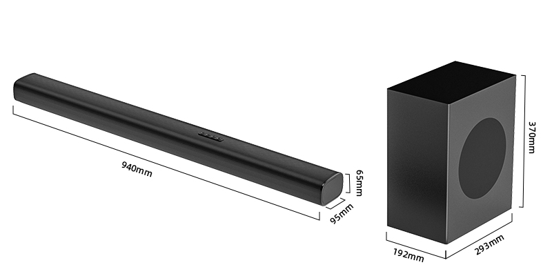 dolby atmos soundbar subwoofer size