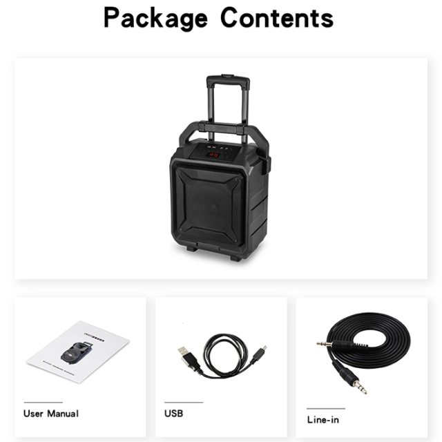 PT860A Bluetooth Party Speaker with USB Playback