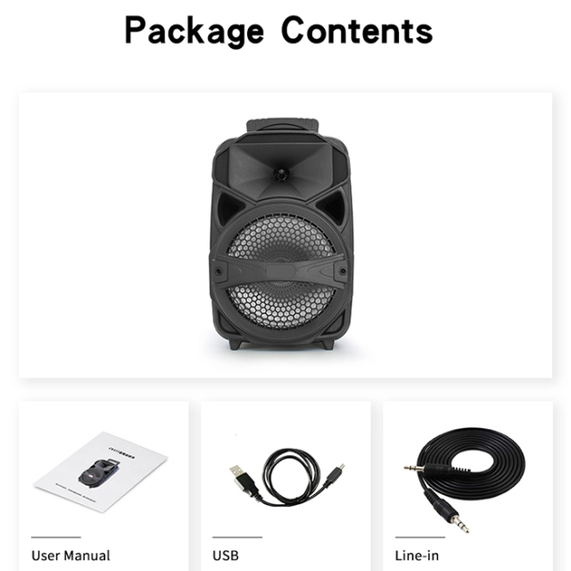 PT600 Party Speaker Bass Speaker Deep Bass Effect