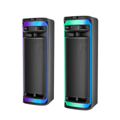 PT91525 dual 15" speaker for party with LED display wireless microphone