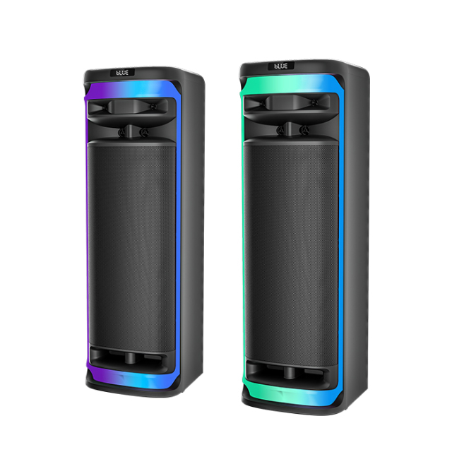 PT91525 dual 15" speaker for party with LED display wireless microphone