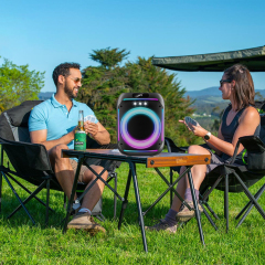 PT603 Wireless Outdoor Speaker with Mic Jack and Dynamic Lighting at Night