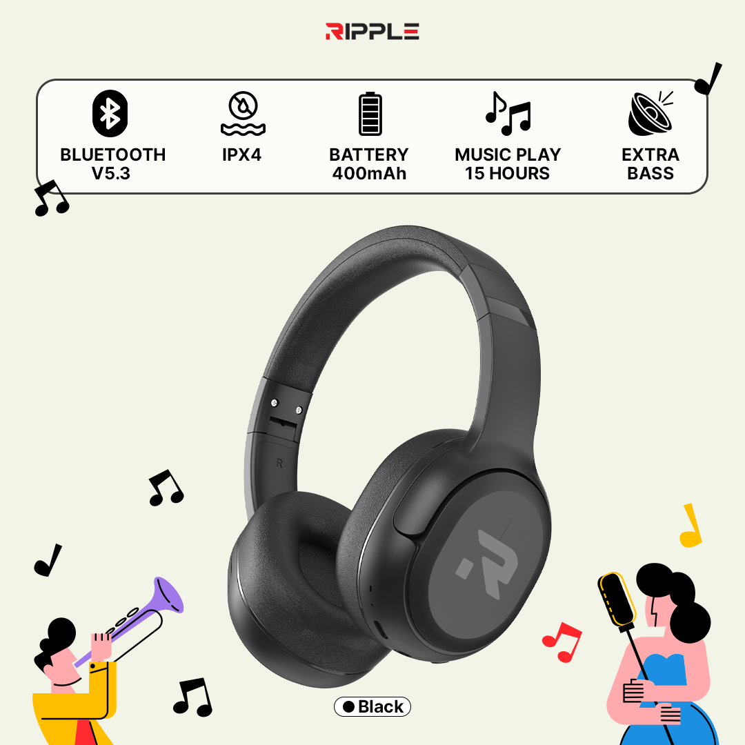 Microphone Ripple Ripple Bluetooth Headphone RHB-A005 Wireless Headset HD HIFI FM Mic