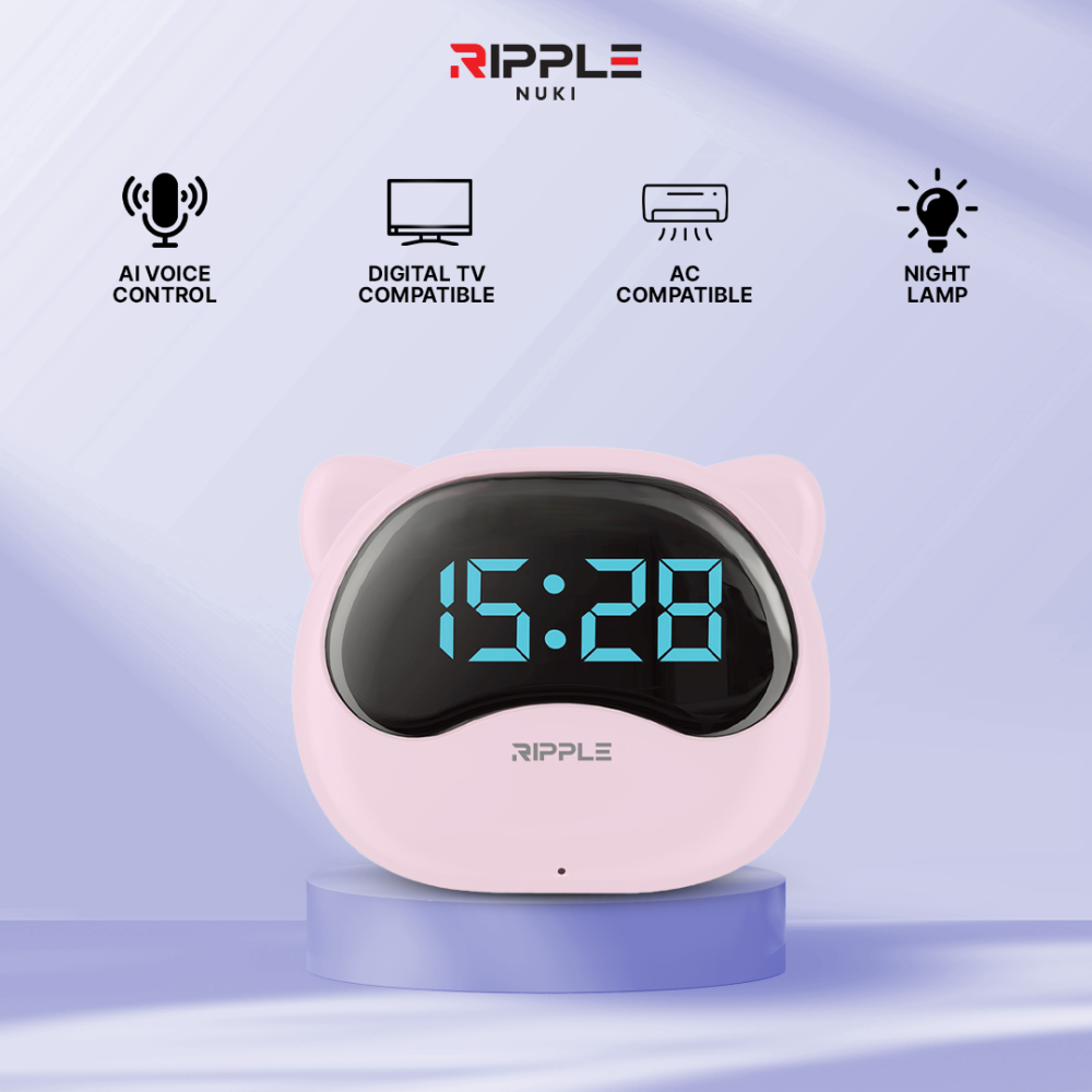 【Hello Nuki】Ripple Nuki Smart AI Remote RAI-N001 Alarm Clock Digital AC Night Lamp Smart Appliances