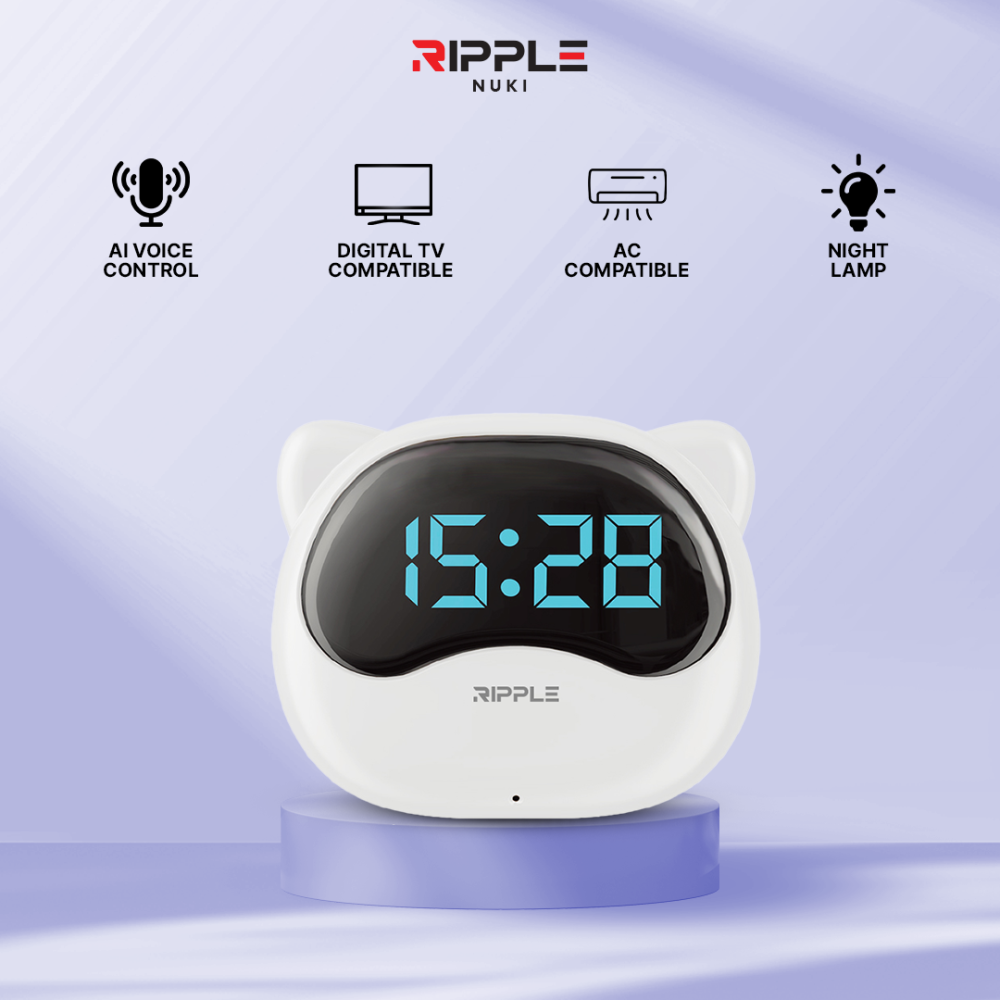 【Hello Nuki】Ripple Nuki Smart AI Remote RAI-N001 Alarm Clock Digital AC Night Lamp Smart Appliances