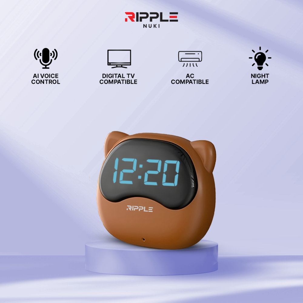 【Hello Nuki】Ripple Nuki Smart AI Remote RAI-N001 Alarm Clock Digital AC Night Lamp Smart Appliances