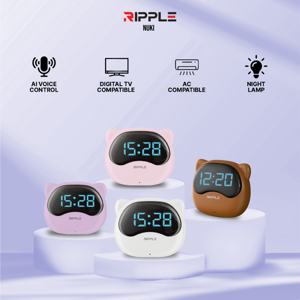 【Hello Nuki】Ripple Nuki Smart AI Remote RAI-N001 Alarm Clock Digital AC Night Lamp Smart Appliances