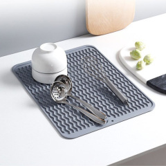 Silicone non-slip dish drying mat for Kitchen Counter, Sink, Refrigerator or Drawer mats