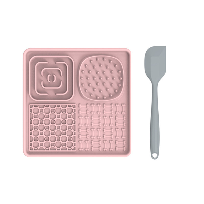 Silicone slow feeder licking mat for pet food dog cat mat with suction cups