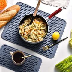 Silicone non-slip dish drying mat for Kitchen Counter, Sink, Refrigerator or Drawer mats