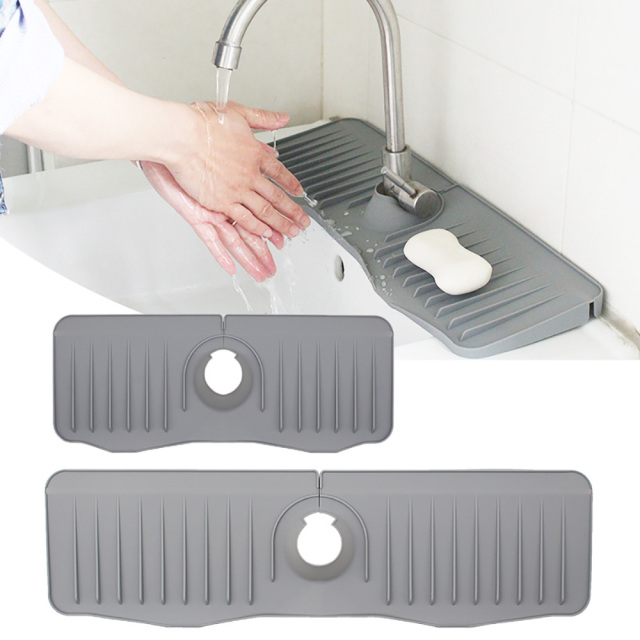 Silicone draining mat Sink Faucet Mat Splash Guard Accessories for Kitchen Bathroom
