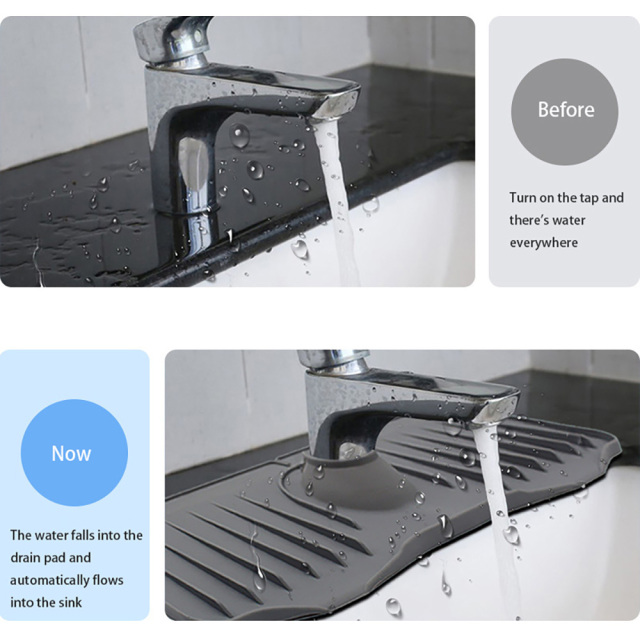 Silicone draining mat Sink Faucet Mat Splash Guard Accessories for Kitchen Bathroom