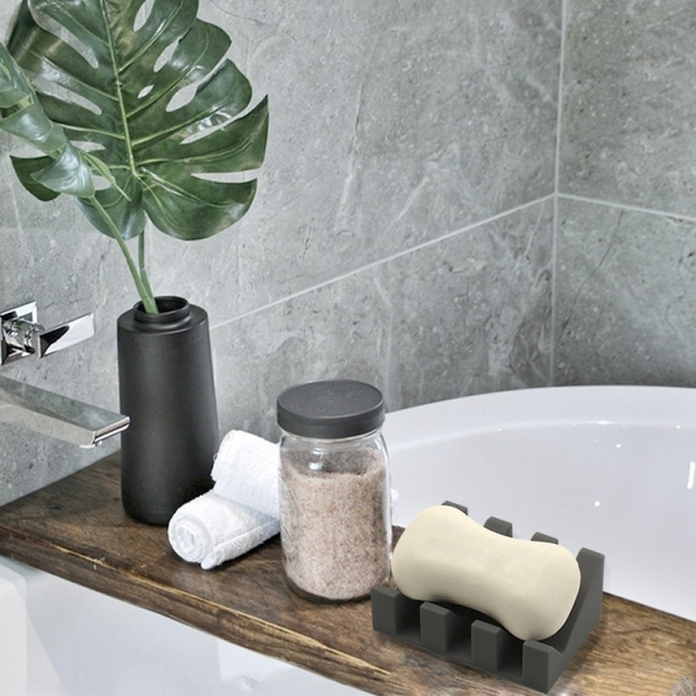 Silicone Shower Soap Dish with Self-Draining,soap holder & Saver for Bathroom, Kitchen