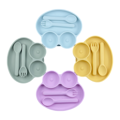 Silicone Baby and Toddler Dinner Plates With Suction Cups On The bottom