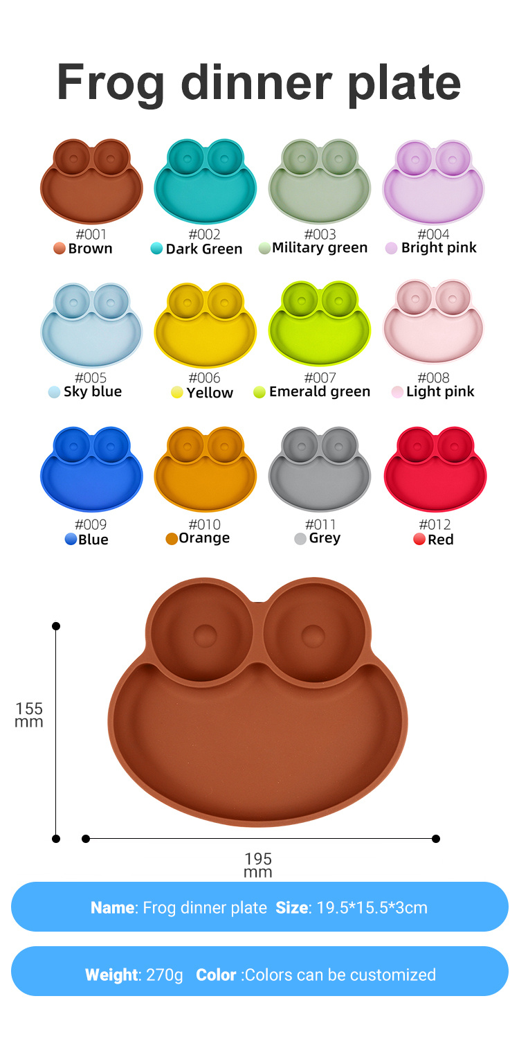 Silicone Baby and Toddler Dinner Plates With Suction Cups On The bottom