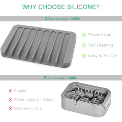 Self Draining Soap Dishes Premium Silicone Waterfall Soap Holder & Saver for Bathroom, Kitchen