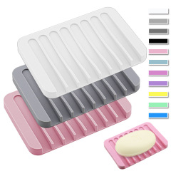 Self Draining Soap Dishes Premium Silicone Waterfall Soap Holder & Saver for Bathroom, Kitchen