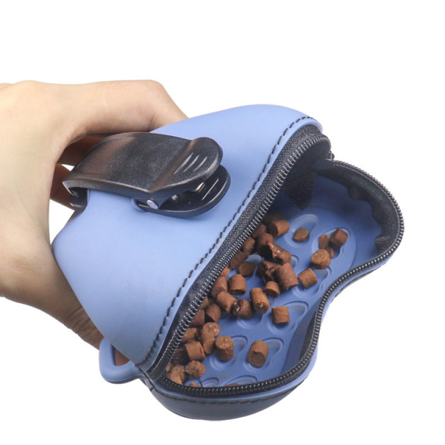 Silicone Portable small training Dog Treat Pouch snack Bag with Waist Clip and Waist Belt