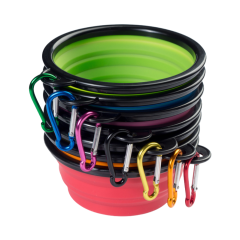 Silicone collapsible dog water bowl feeding food bowl