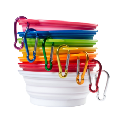 Silicone collapsible dog water bowl feeding food bowl
