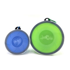 Silicone collapsible dog water bowl feeding food bowl