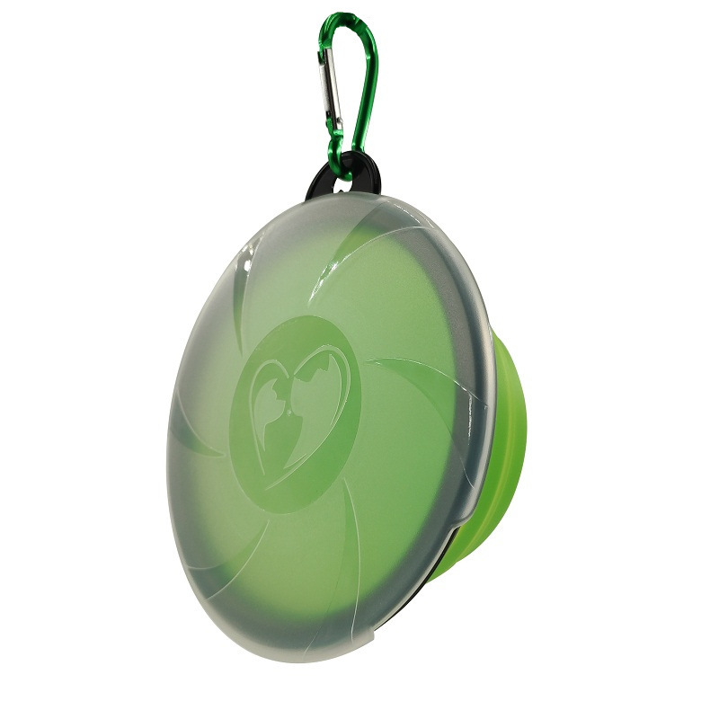 Silicone collapsible dog water bowl feeding food bowl