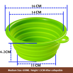 Silicone collapsible dog water bowl feeding food bowl