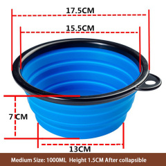 Silicone collapsible dog water bowl feeding food bowl
